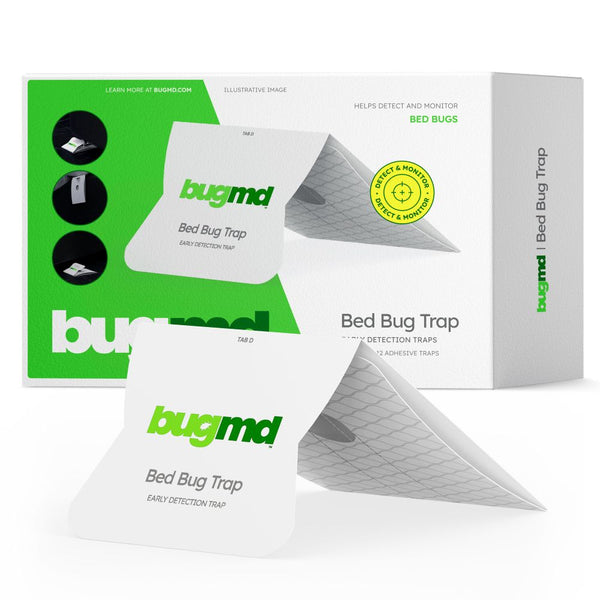 BugMD Bed Bug Trap (2 Pack, 14 Traps) - Bed Bug Prevention, Glue