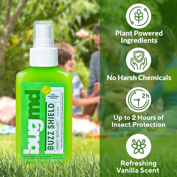 BugMD Buzz Shield Plant Based Insect Repellent